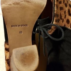 Madewell et Sezane Black leopard booties sz 10